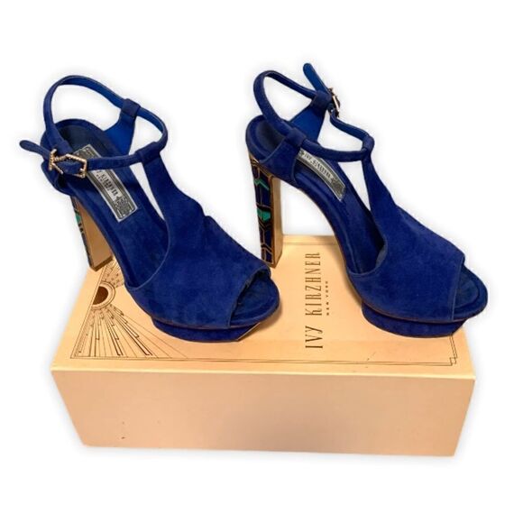 Ivy Kirzhner Cobalt Blue Block Heel 7.5 - Picture 4 of 11